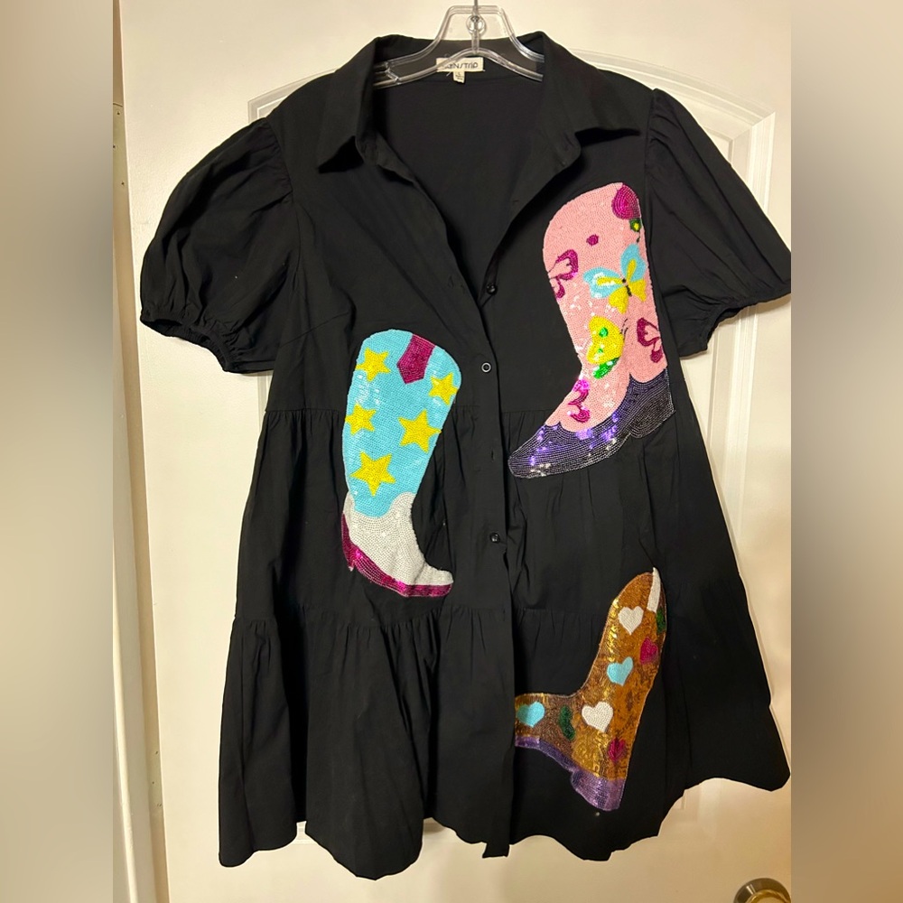 Cowgirl sequin doll dress
